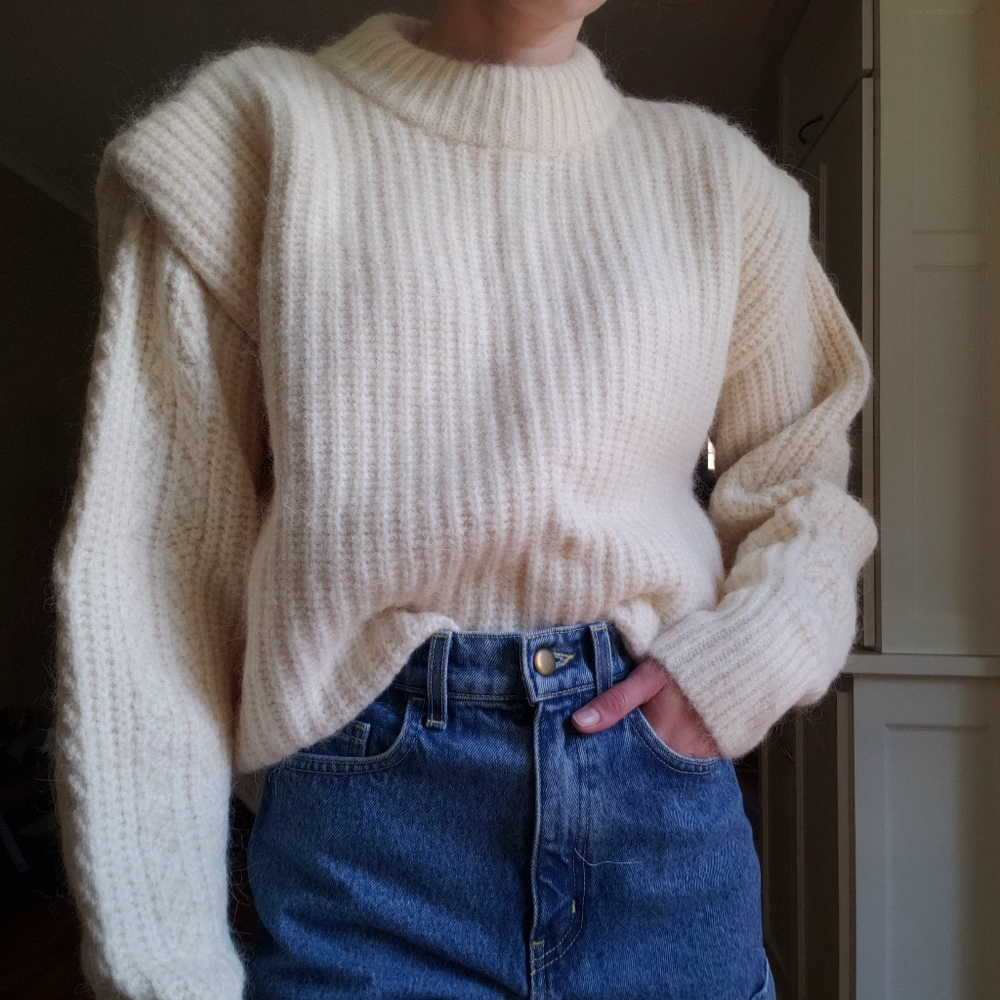 H&M Alpaca Blend White Sweater
